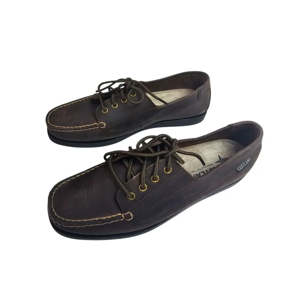 New Eastland Falmouth Womens Moc Closed Toe Oxford Shoes Bomber Brown 10